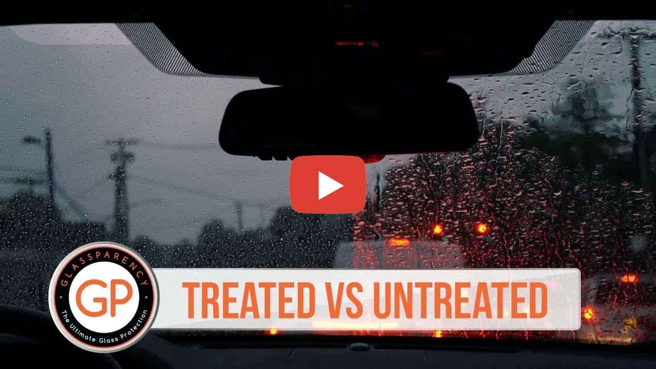with and without glassparency windshield coating treatment