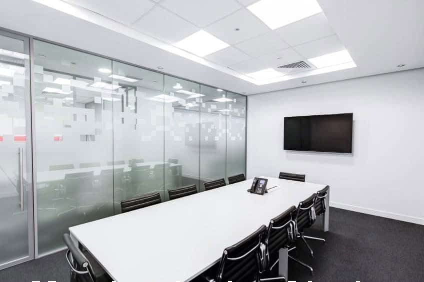 conference room with glass wall