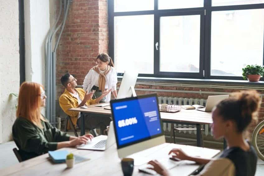 coworkers in office