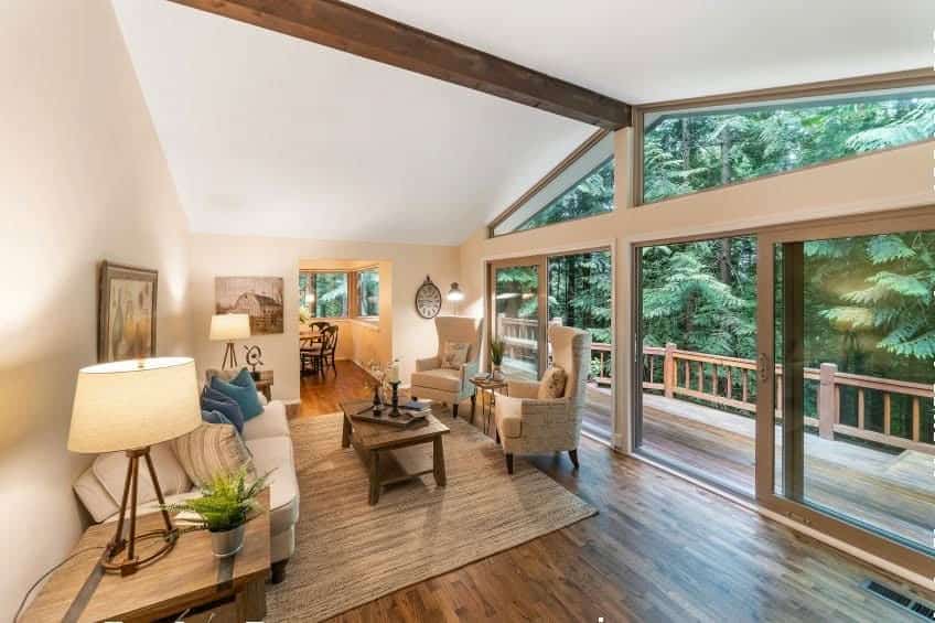 You can protect yourself from uv rays while still enjoying your beautiful living room with large windows by installing window film.