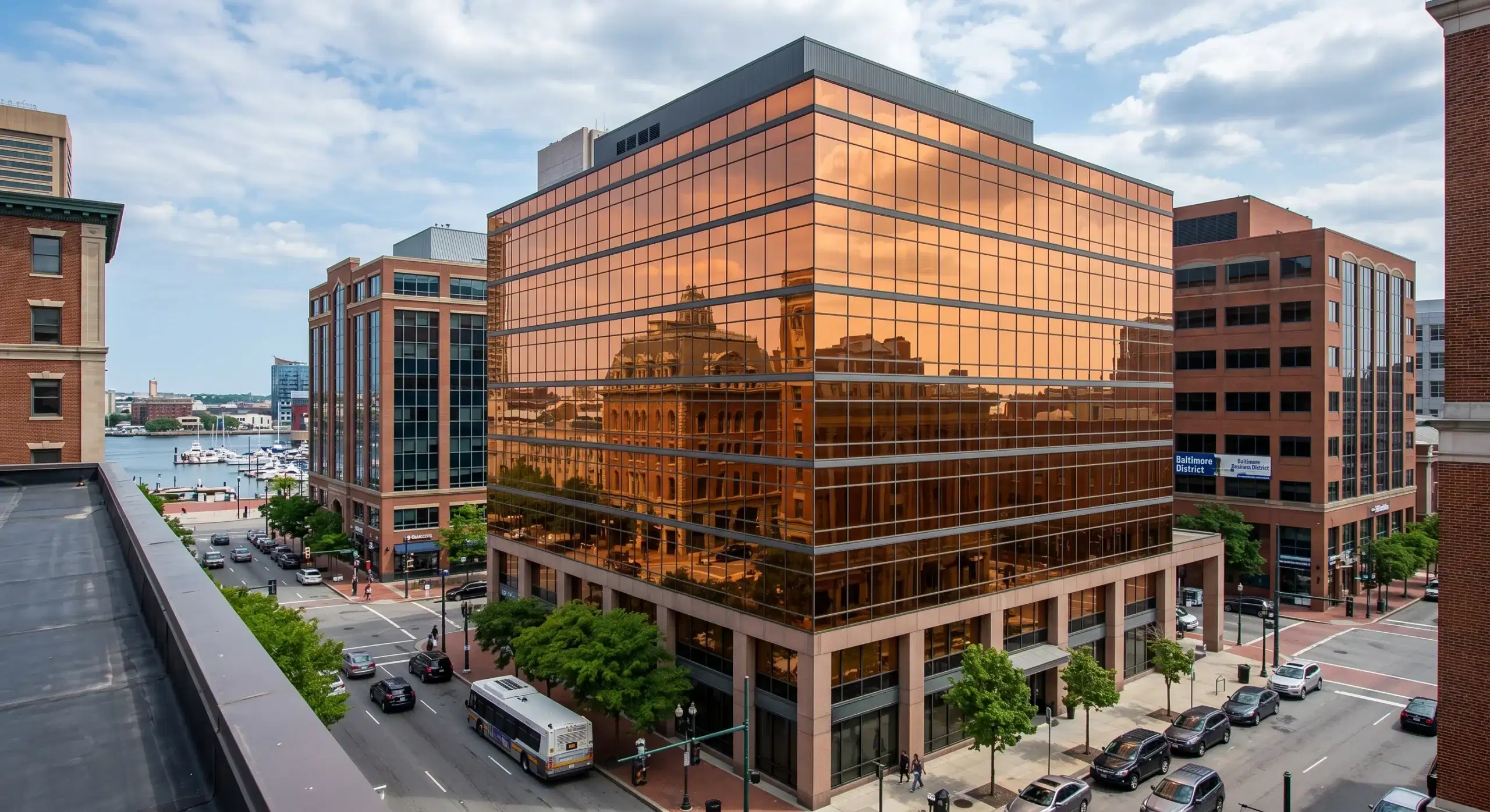 commercial building window film on baltimore office