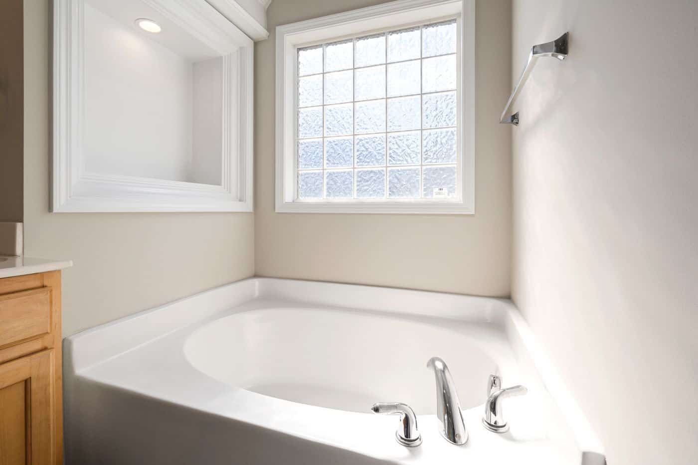bathroom with a frosted glass window