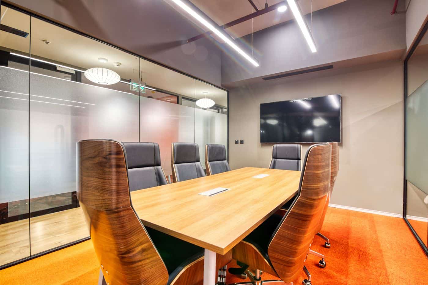 conference room glass walls with switchable smart film