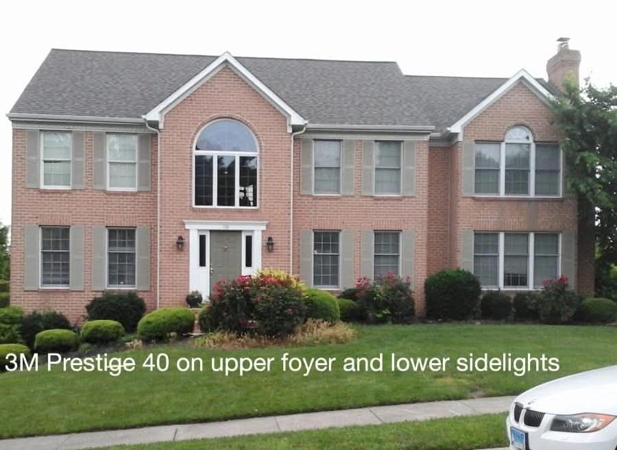 3M Prestige 40 window film on upper foyer and lower sidelights