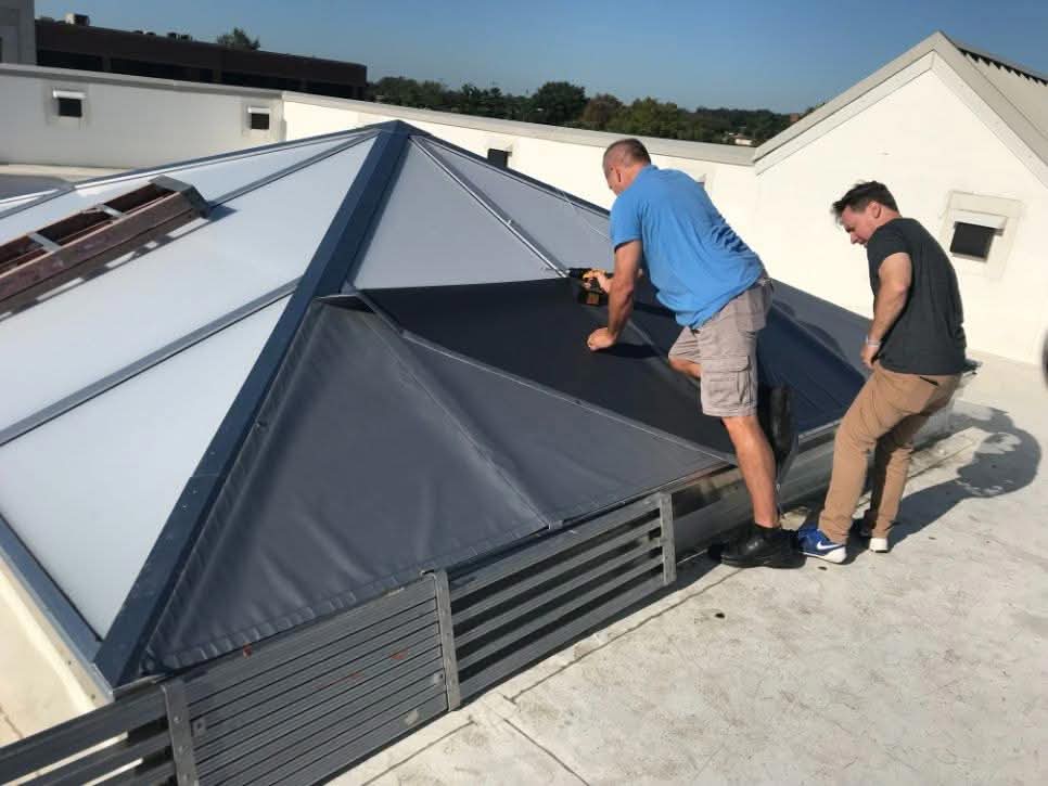 Custom Exterior Shade at Secu Bank